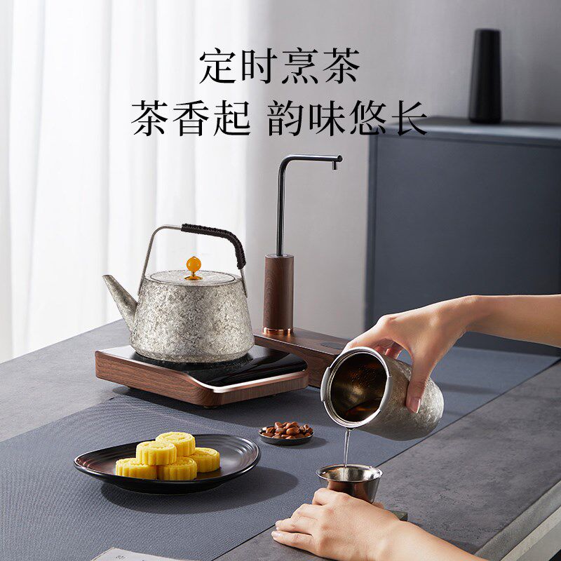 德茗堂猫眼五代电陶炉超薄款煮茶炉2024新款小型煮茶器烧水壶茶壶