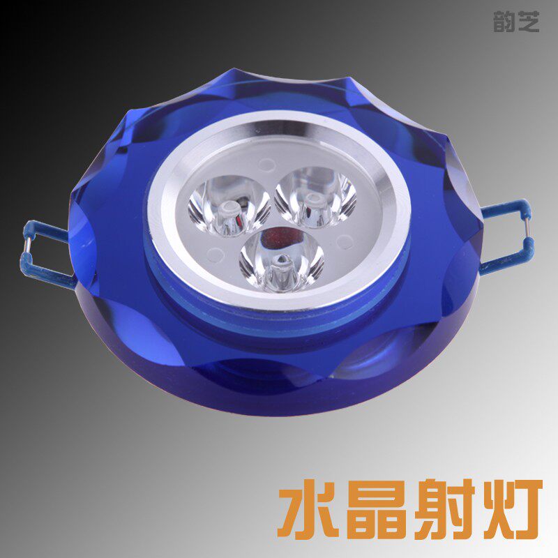 led水晶射灯暗装孔灯装饰灯嵌入式造型吊顶猫眼灯美式黑色筒射灯
