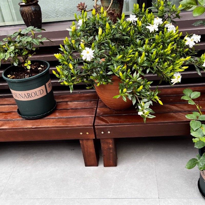 防腐木花架阳台置物架客厅室内多层阶梯落地实木多肉植物花盆架