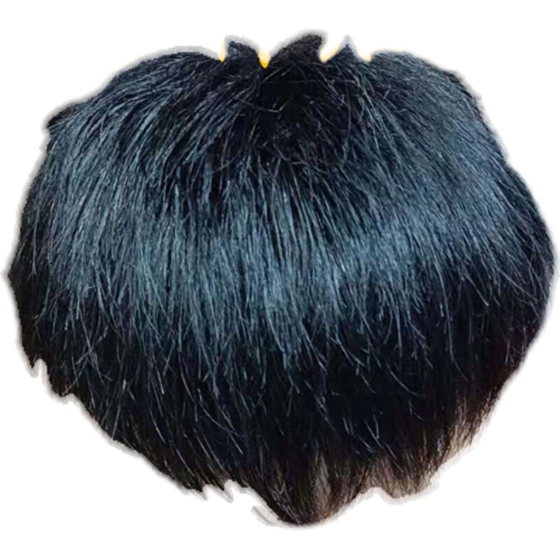 假发片男短发 全真人发 头顶补发片 修补染色修剪