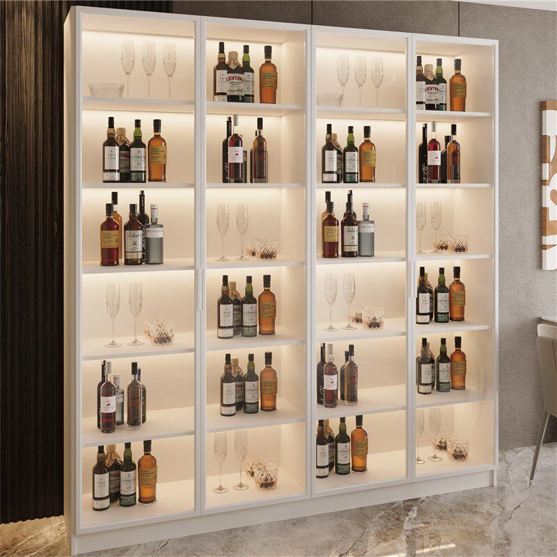 客厅玻璃靠墙轻奢酒柜精致小酒柜酒架玻璃展示柜家用柜洋酒柜