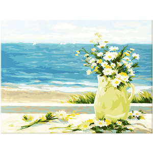 自油自画 数字油画填色diy手绘油彩 客厅风景简约装饰画 海风轻拂