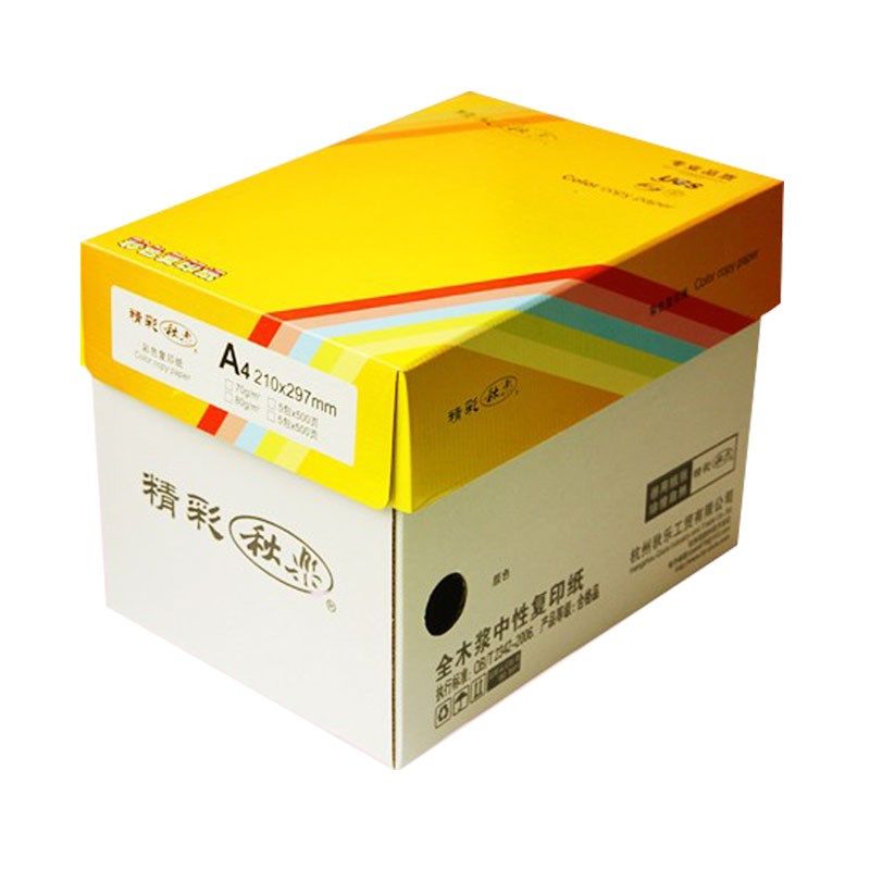 秋乐彩色复印纸A4彩色电脑打印纸10色办公500张/包80G学生剪纸a4