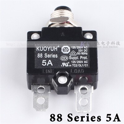 KUOYUH 88 Series 5A电机跑步机清洗机断路器过载保护器3-25Amps