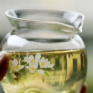 小清新耐热玻璃公道杯绿茶分茶器高透茶海分茶杯女士功夫茶道配件