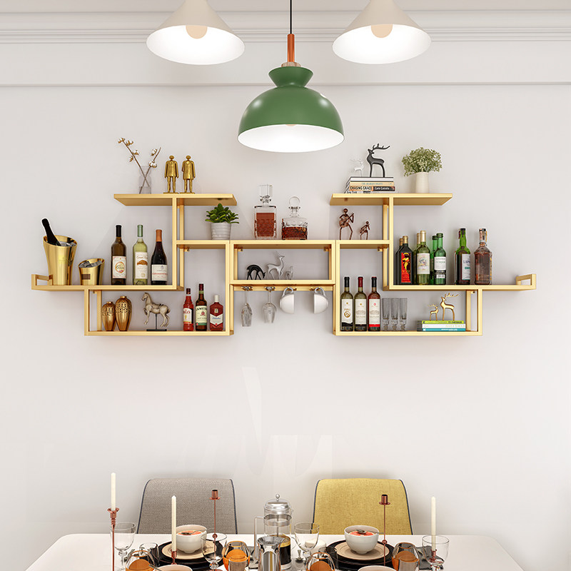 红酒架置物架墙上书架壁挂装饰创意摆件客厅酒柜酒杯架倒挂展示架