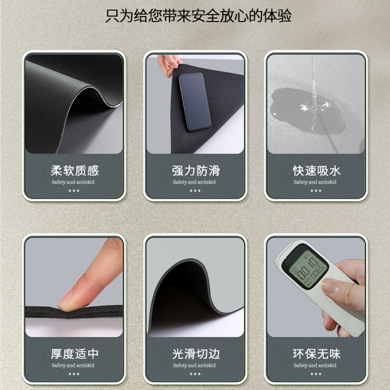 侘寂风厨房地垫地面门口定制专用防水防滑防污脚防油l形地毯裁剪