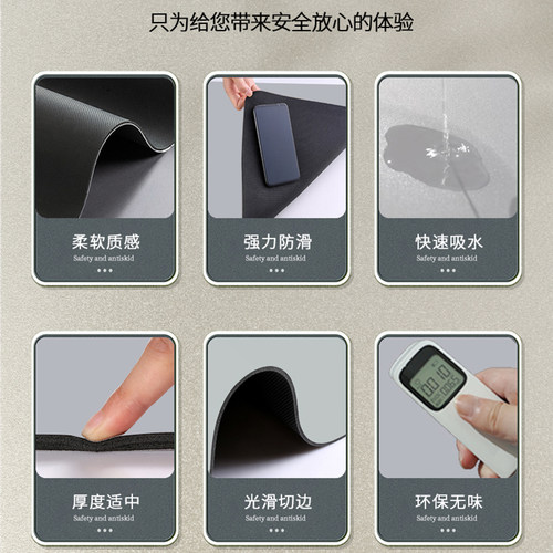 侘寂风厨房地垫地面门口定制专用防水防滑防污脚防油l形地毯裁剪