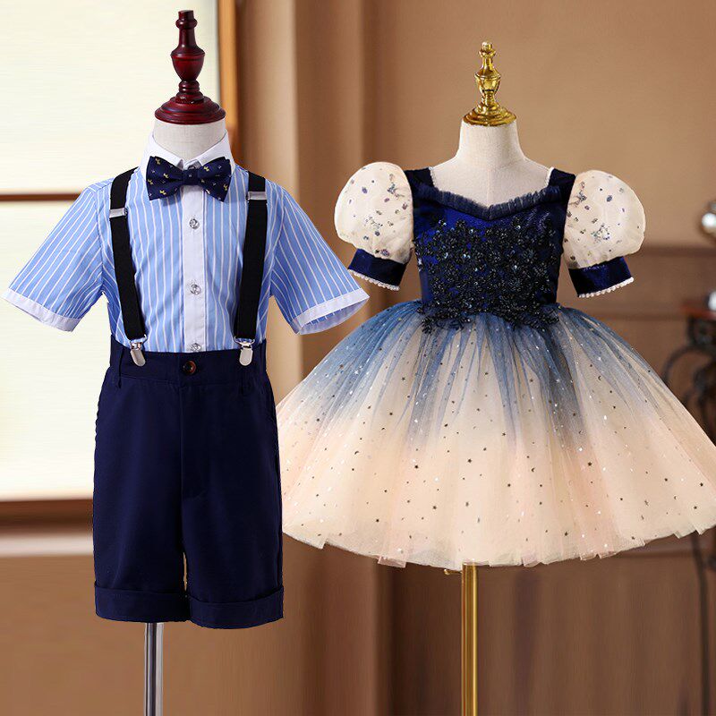 六一儿童合唱演出服服男女童礼服蓬蓬纱裙中小学生诗歌朗诵表演服