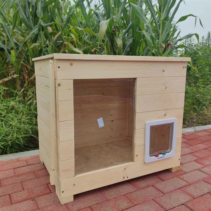 定制实木室内平顶猫屋猫别墅狗窝狗屋猫窝狗笼宠物窝狗房宠物用品