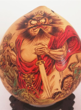 手工烙画火绘鸡蛋随身文玩把玩手捻小天然葫芦收藏艺品摆件一物图