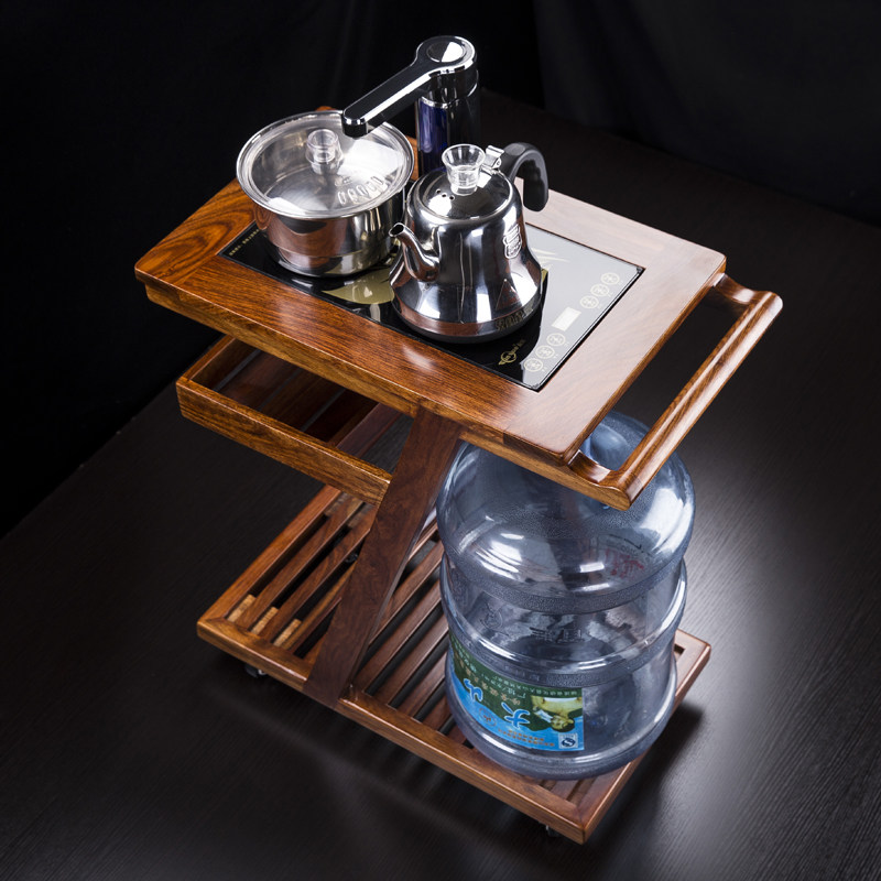 汇享 花梨茶水柜实木茶桌边柜小茶几电茶炉支架茶车茶台茶盘茶海