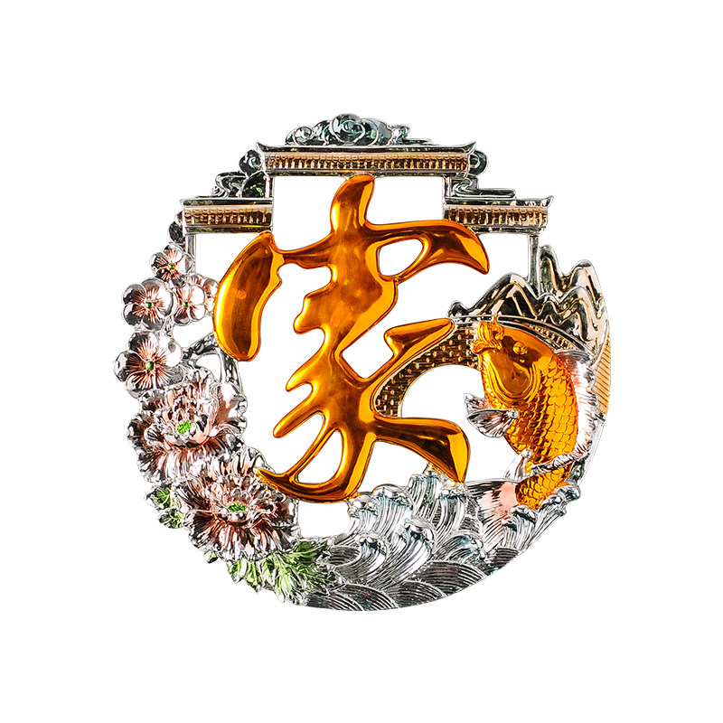 新中式客厅玄关电视背景墙面凤凰装饰画家字餐厅高档壁挂立体壁饰