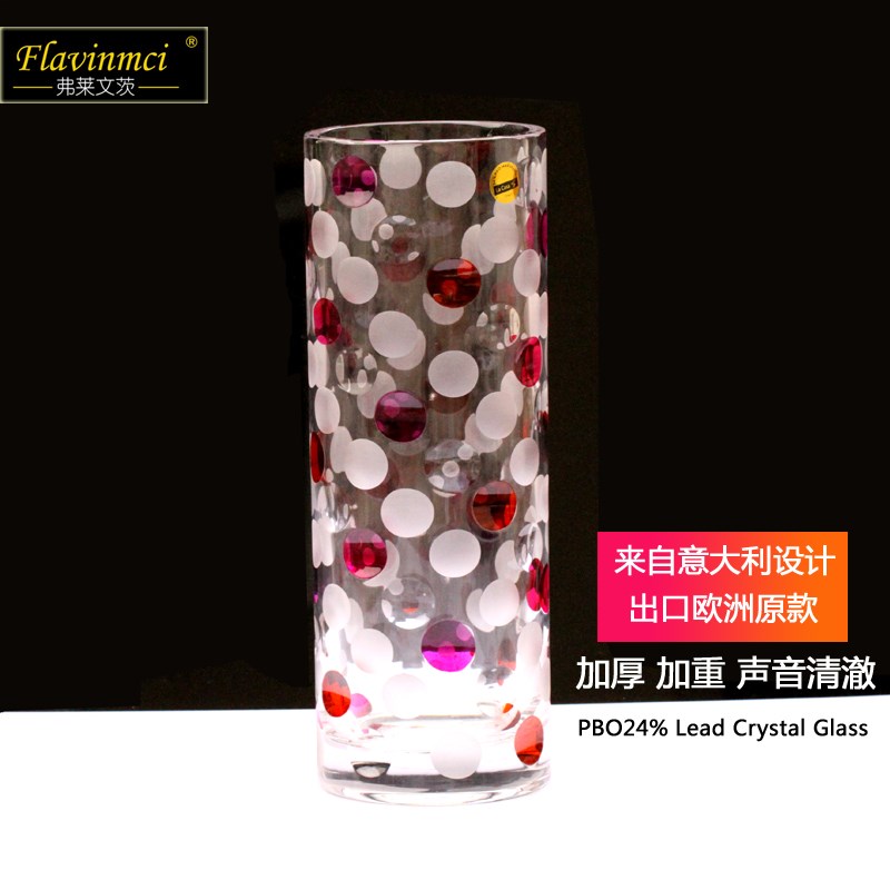 美鹰水晶玻璃花瓶北欧创意大干花富贵竹餐桌客厅插花摆件