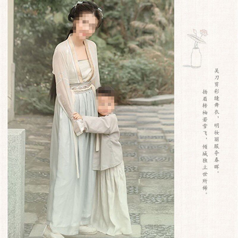亲子装汉服母子男童母女装改良日常复古中国风摄影楼女装童装古装
