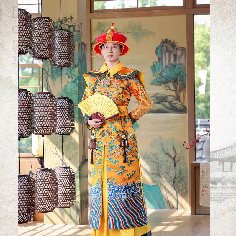 清朝古装皇帝皇上龙袍乾隆康熙雍正嘉庆衣服成人舞台演出服装戏服