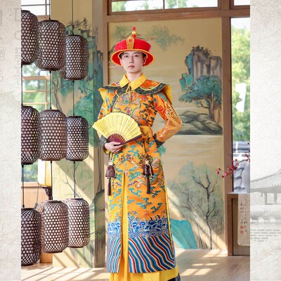 清朝古装皇帝皇上龙袍乾隆康熙雍正嘉庆衣服成人舞台演出服装戏服