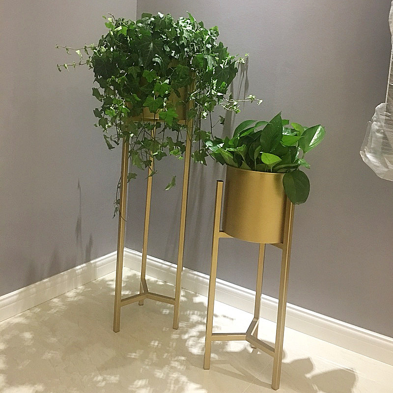 花架北欧落地铁艺金色装饰架花盆架子客厅高脚架简约阳台多肉花架