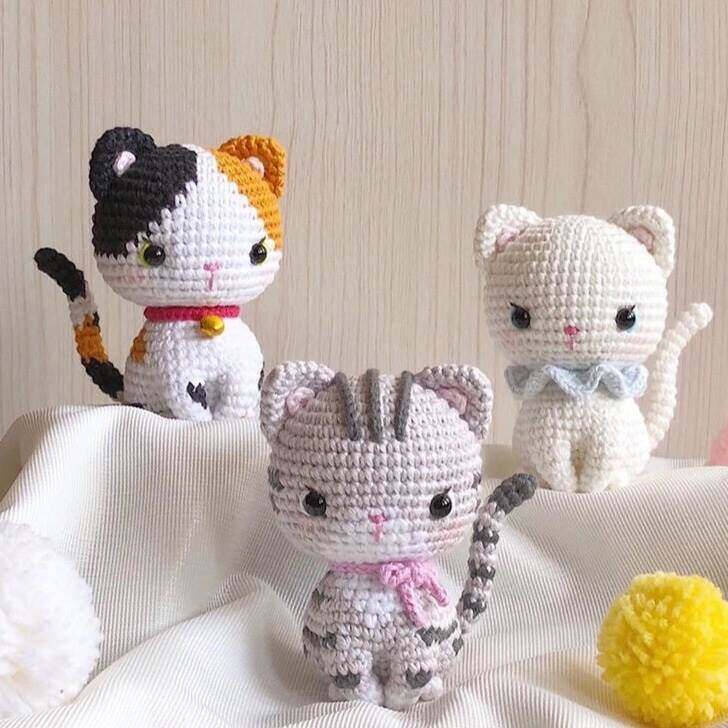 【成品】手工钩织毛线猫咪玩偶摆件可爱花猫钩针编织创意生日礼物