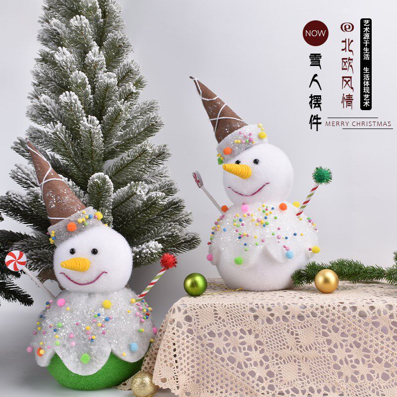 圣诞装饰用品泡沫雪人造型摆饰家居摄影商场橱窗场景布置装扮摆件