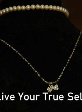 高级感轻奢钻石镶嵌蝴蝶结项链女士锁骨链时尚简约百搭经典高级