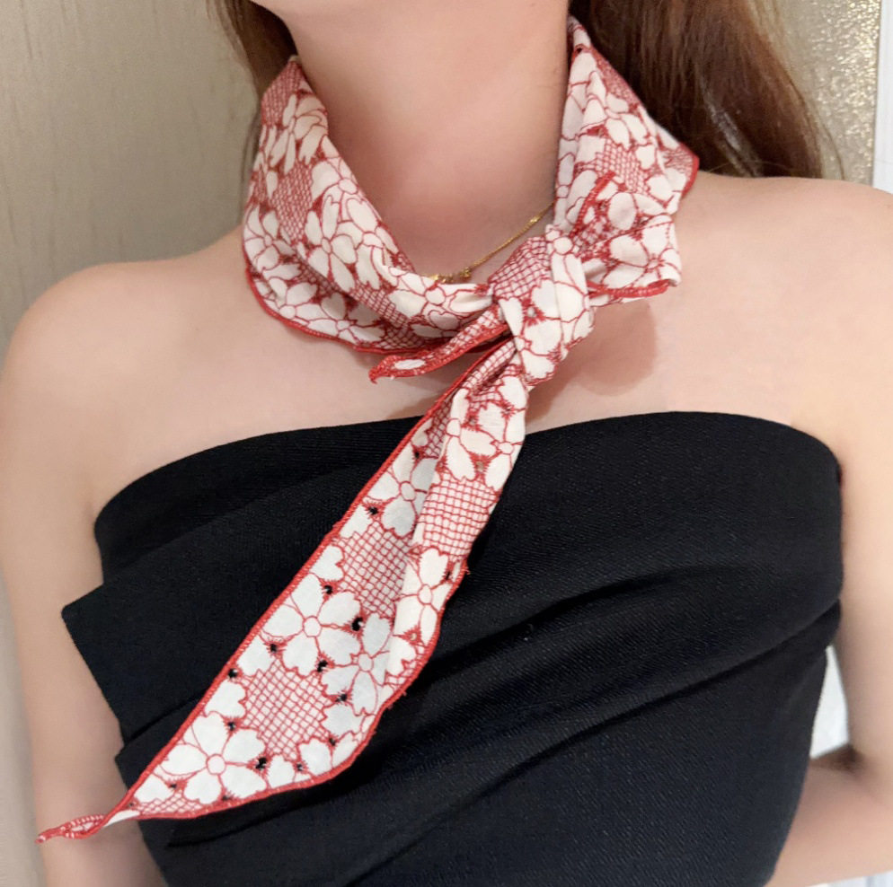 头巾发带新款韩版小碎花三角巾女