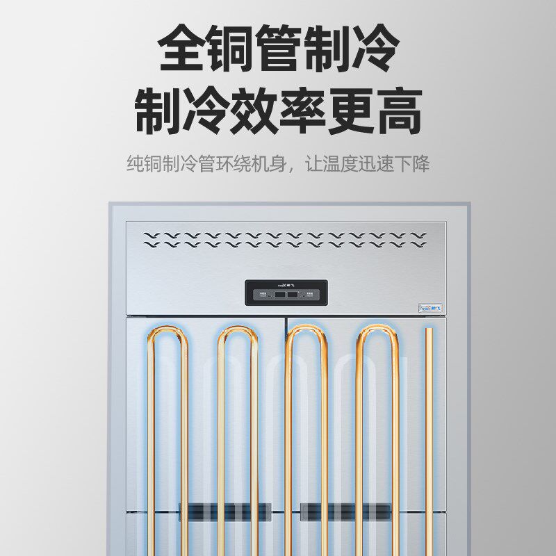 新飞 四门冰箱商用双温厨房冷藏冷冻4开门冷柜立式大容量六门冰柜
