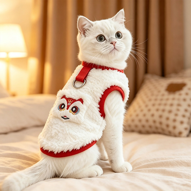 猫咪衣服冬装德文猫小猫防掉毛布偶阿比无毛猫加厚宠物狗保暖绒衣