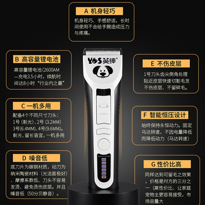 英绅宠物电推剪LB9880专业猫咪狗狗留毛刀头推子宠物店剃毛器美容