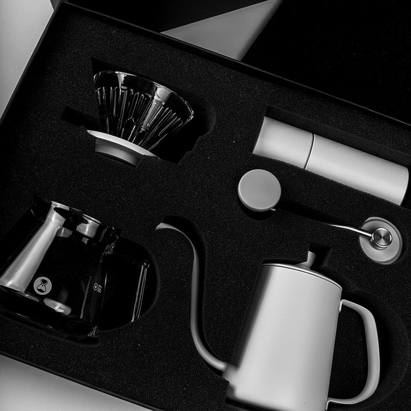 泰摩全套手冲咖啡套装礼盒家用滤杯咖啡壶手冲壶磨豆机滤杯滤纸等