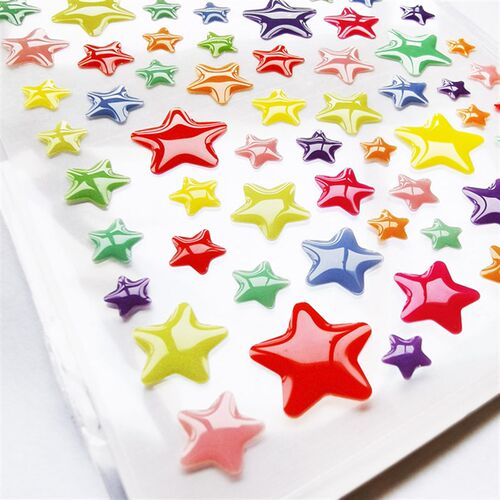 韩国Bonito贴纸 Colorful Star 可爱炫彩星星手帐素材滴胶装饰贴