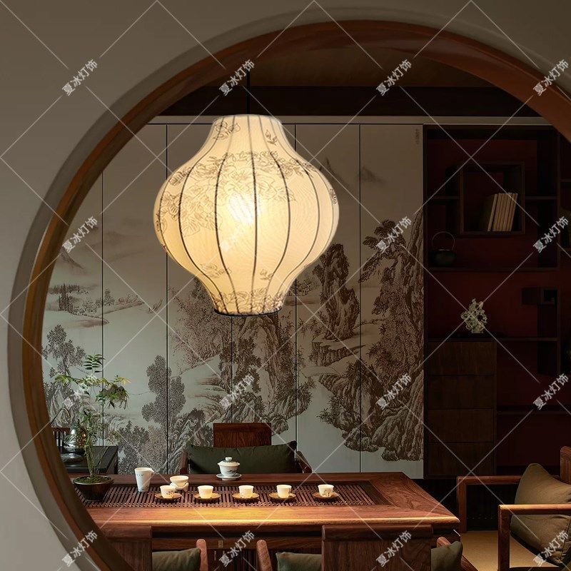 中式灯笼仿古宫灯禅意茶桌阳台灯笼灯古风餐厅灯圆形卧室书房灯