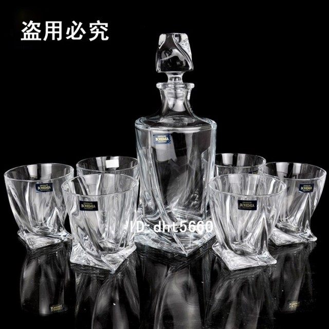 无铅水晶玻璃酒具套装套件红酒杯威士忌洋酒杯酒瓶透明欧式捷克