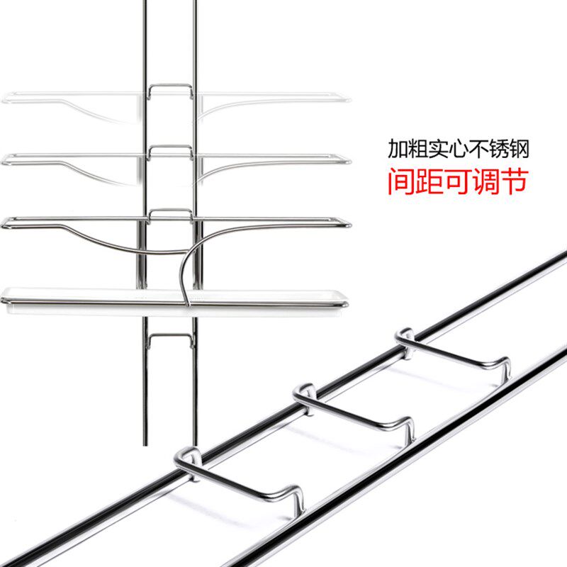 嘉宝卫生间厨房置物架浴室免打孔壁挂式不锈钢多层吸盘收纳架