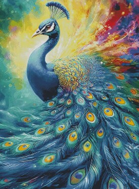 【ZZ4378-雀舞】十字绣2024新款自手工客厅餐厅简约欧式油画玄关