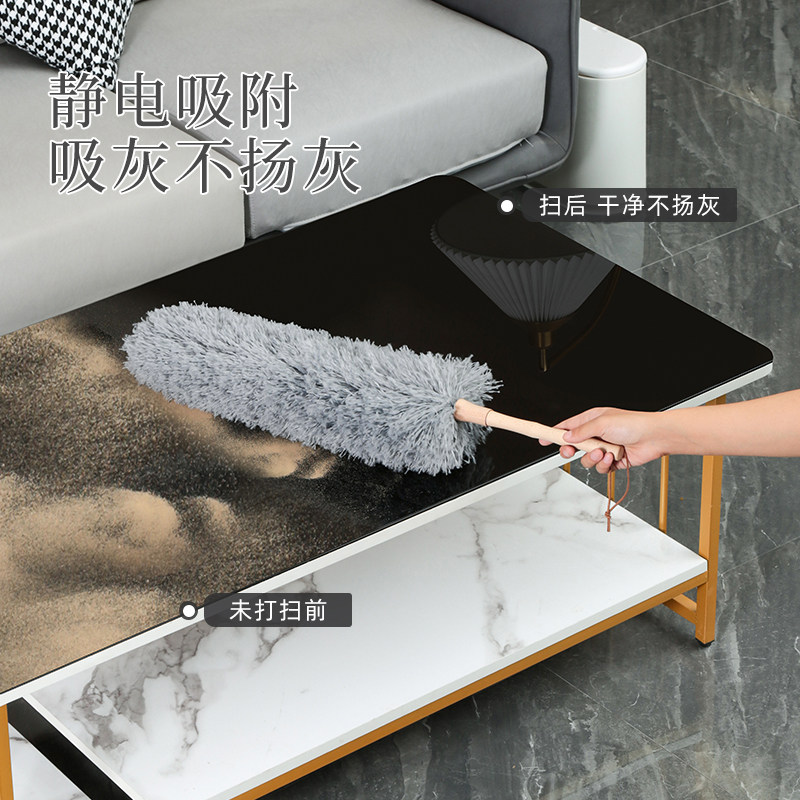 简约纤维静电除尘掸吸灰扫灰家用长鸡毛掸子不掉毛打扫神器大扫除