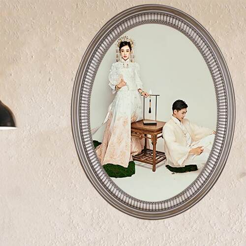 美式简约椭圆相框画框婚纱照片装裱框油画框影楼KTV酒吧装饰画框