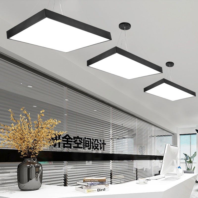 简约led吊灯正方形办公室工作室会议室健身房商场超市工程照明灯