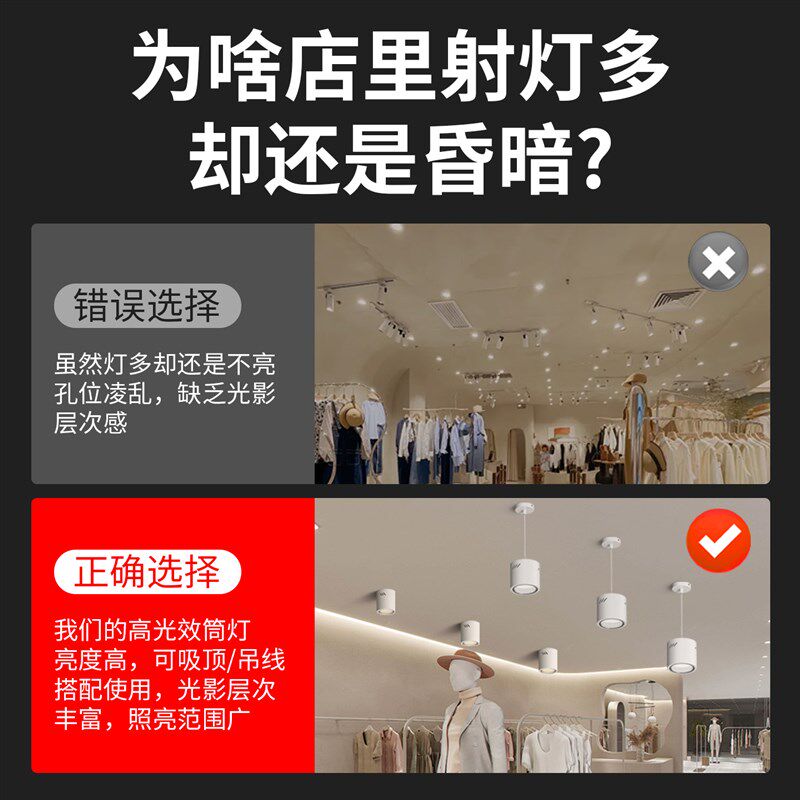 led明装筒灯4寸5寸6寸8寸明装筒灯