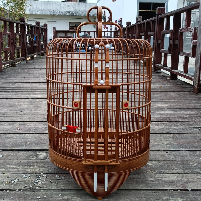 高档竹制画眉鸟笼老竹中大号手工广式清远鸟笼广西底画眉母笼全套