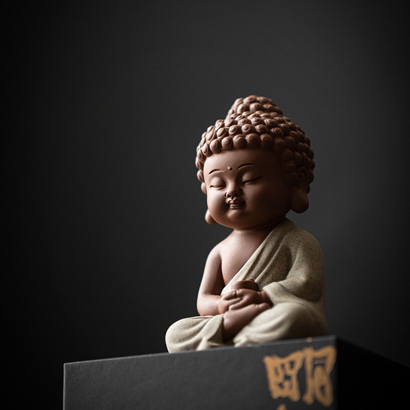 炼器紫砂如来佛禅意摆件中式家居婆娑三圣佛像观音地藏王茶桌装饰