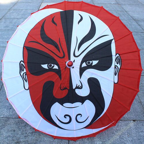 京剧脸谱伞川剧油纸伞火锅店饭店装修店堂吊顶装饰中国风戏剧戏曲