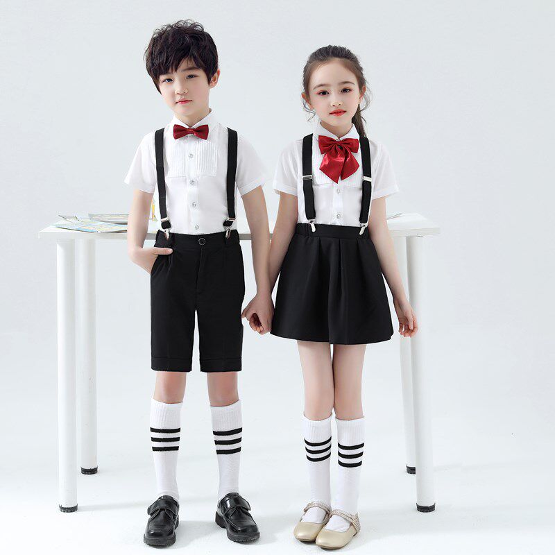 六一儿童演出服男童背带裤小学生大合唱女童朗诵礼服比赛表演服装