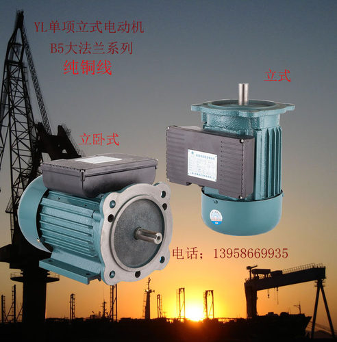 单相立式电机370/550/750W/1.1/1.5/2.2KW电动机b5大法兰220v4级