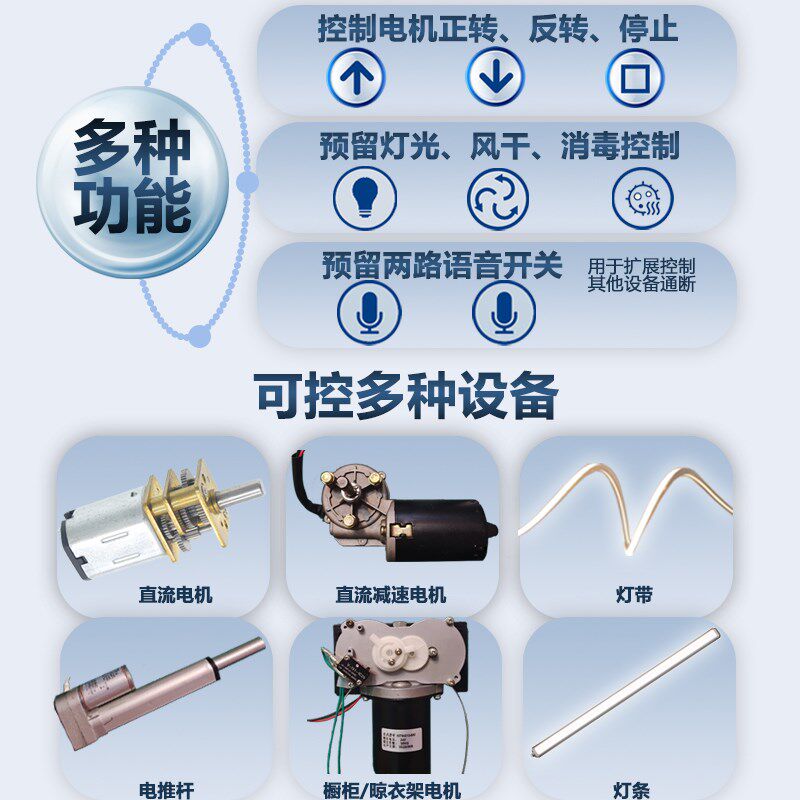12V24V离线语音多功能直流电机控制器语音升降正反转语音控制电机