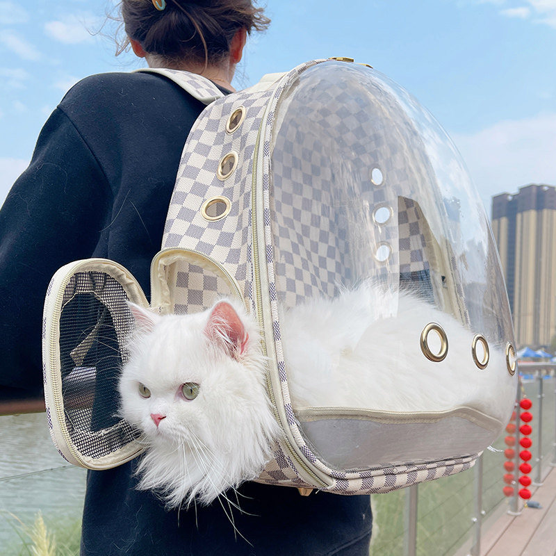 猫包外出便携背包太空舱猫咪双肩书包宠物包兔子猫笼透明狗包外带