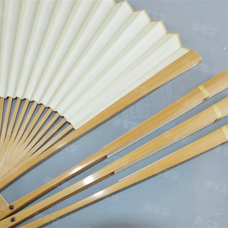 文玩折扇 7寸8寸9寸18方高档市玉折扇玉竹扇骨 空白苏工扇面包邮