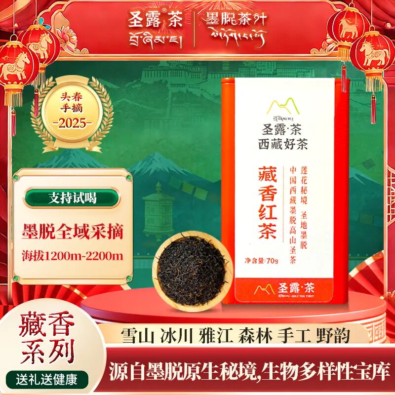 西藏墨脱红茶茶叶高山梅占 70g/罐