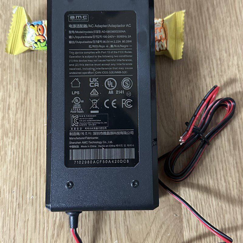 雅晶源36V2.23A电源AD-0803600230NA大华监控球机适配器变压器线