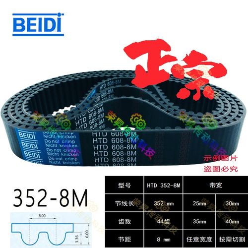 同步传送带8M352铣床352H8M贝递HTD8M同步带L=352数控编码器皮带